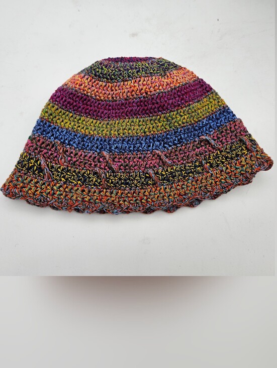 Handmade Accessories - Vtg 90s Multicolor Crochet Cotton Beanie